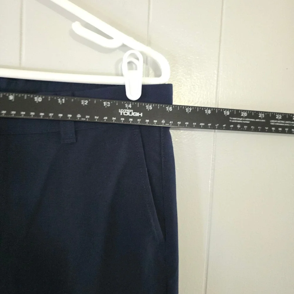 Zara Trousers Mens 31‎ Navy Blue Textured Flat Front Tapered Chinos